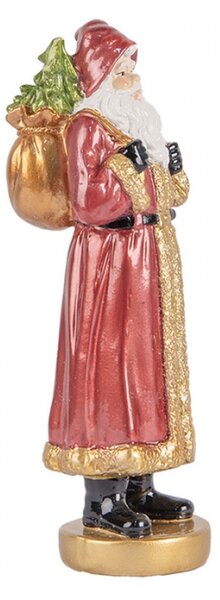 Vánoční dekorační figurka Sanata Claus s nůší a vánočním stromečkem – 6x5x15 cm