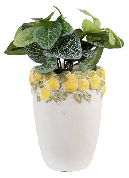 Cementový květináč s plastickými citrony Terazzo I S – 13x17 cm
