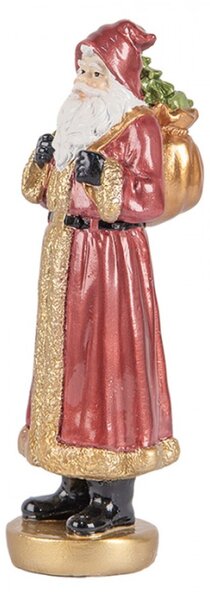 Vánoční dekorační figurka Sanata Claus s nůší a vánočním stromečkem – 6x5x15 cm