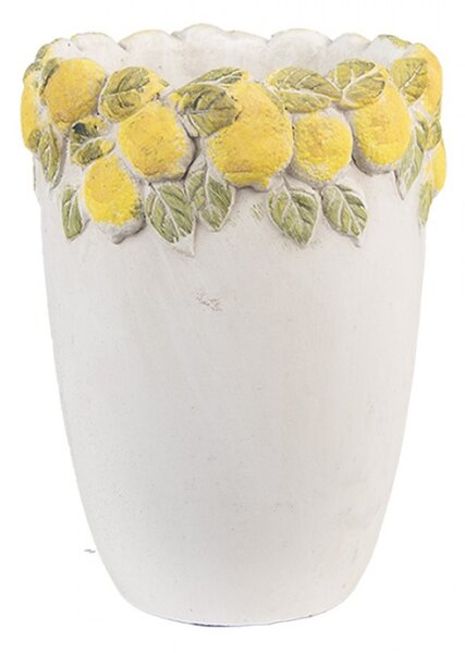 Cementový květináč s plastickými citrony Terazzo I S – 13x17 cm