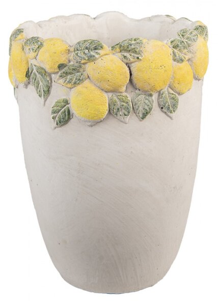 Cementový květináč s plastickými citrony Terazzo I M – 17x23 cm