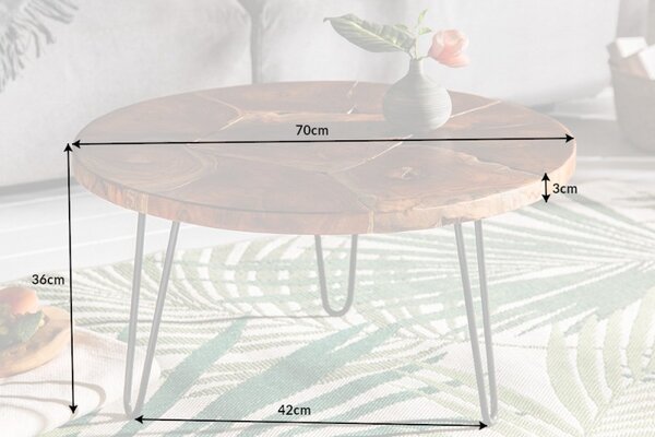 Designový konferenční stůl Mappe 70 cm teak