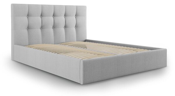 Světle šedá dvoulůžková postel Mazzini Beds Nerin, 180 x 200 cm