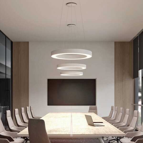 Arcchio Sharelyn LED závěsné svítidlo 80 cm, stmívatelný, Bílá / opál, Kuchyň, Hliník, Moderní