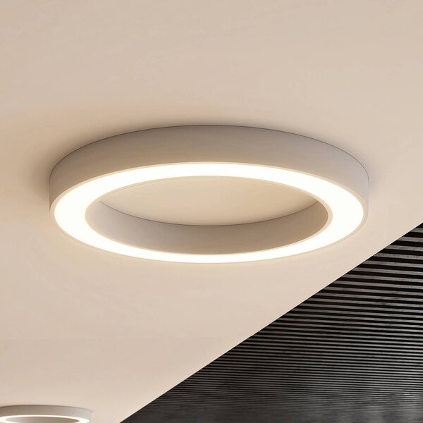 Arcchio LED stropní svítidlo Sharelyn, Ø 80 cm, bílé, stmívatelné, stmívatelný, Bílá / opál, Kuchyň, Hliník, Moderní