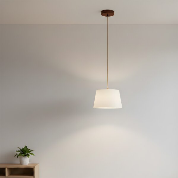 Lustr na lanku AIDA 1xE27/60W/230V pr. 25 cm dub/hnědá/bílá