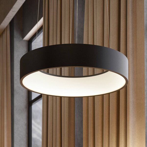 Arcchio LED závěsné světlo Aleksi, Ø 45 cm, černé, kov,, stmívatelný, Černá, Kuchyň, kov, Moderní