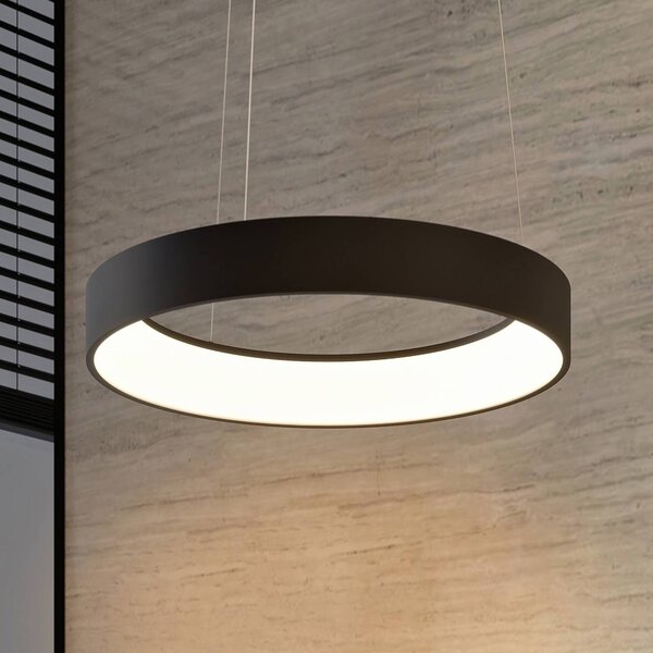 Arcchio LED závěsné svítidlo Aleksi, Ø 60 cm, černá, kov,, stmívatelný, Černá, Kuchyň, kov, Moderní