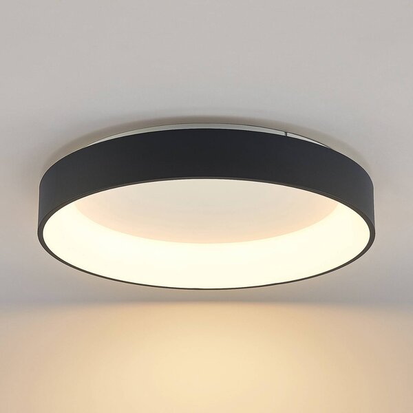 Arcchio LED stropní svítidlo Aleksi, Ø 60 cm, černá, kov,, stmívatelný, Černá, Kuchyň, kov, Moderní