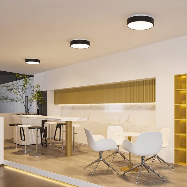 Arcchio LED stropní svítidlo Aleksi, Ø 45 cm, černá, kov,, stmívatelný, Černá, Kuchyň, kov, Moderní
