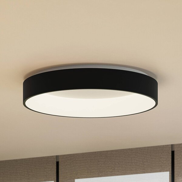 Arcchio LED stropní svítidlo Aleksi, Ø 60 cm, černá, kov,, stmívatelný, Černá, Kuchyň, kov, Moderní