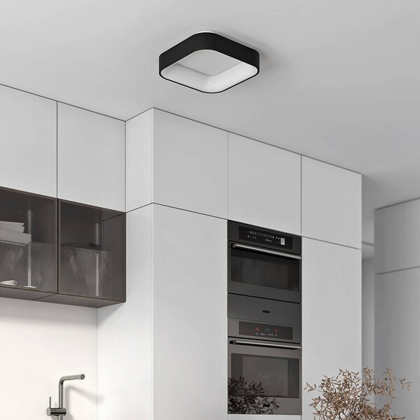 Arcchio LED stropní svítidlo Aleksi, 45 x cm, černá,, stmívatelný, Černá, Kuchyň, kov, Moderní