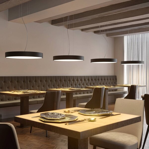 Arcchio Noabelle LED závěsné světlo, černé, 80 cm, stmívatelný, Černá, Kuchyň, kov, Moderní