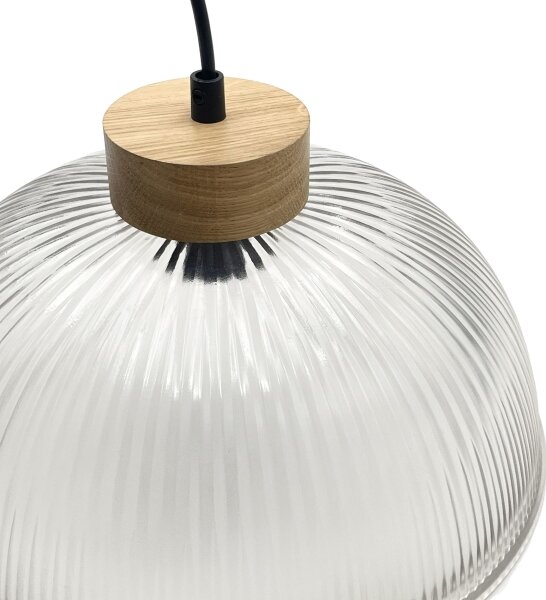 Lustr na lanku PIA 1xE27/60W/230V pr. 30 cm dub