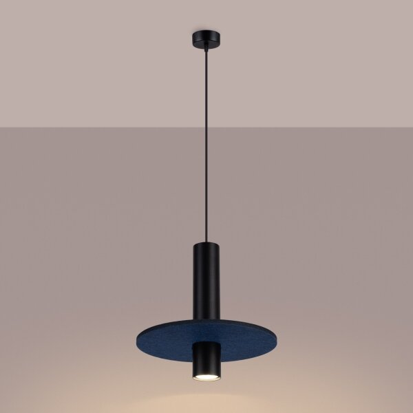 Sollux SL.1884 - Lustr na lanku PELTA 1xGU10/10W/230V černá/modrá