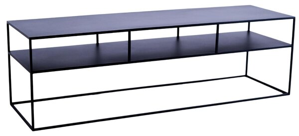 Nordic Design Černý kovový TV stolek Moreno 150 x 45 cm