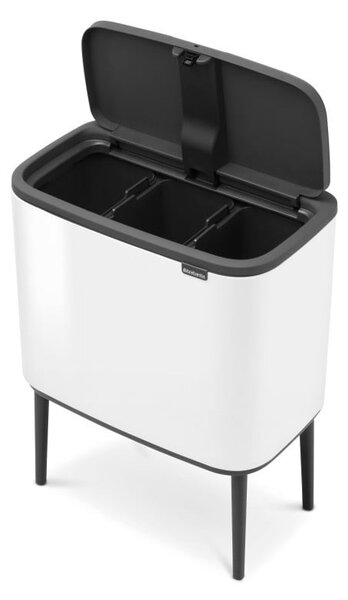 Bílý dotykový ocelový odpadkový koš na tříděný odpad 3x11 l Bo Touch Bin – Brabantia