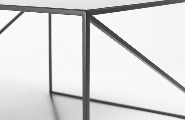 Nordic Design Černý kovový konferenční stolek Mountain 80 x 80 cm