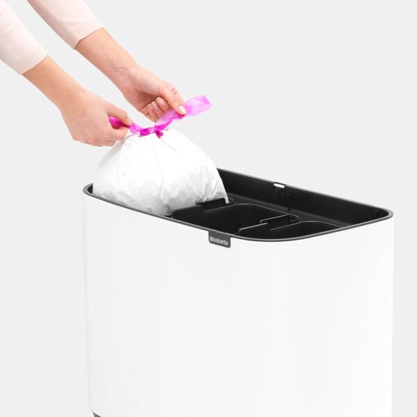 Bílý dotykový ocelový odpadkový koš na tříděný odpad 3x11 l Bo Touch Bin – Brabantia