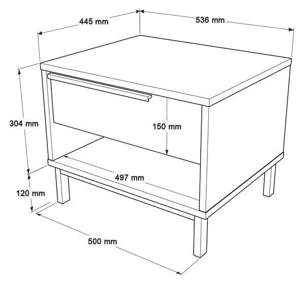 Jednolůžková postel s nočním stolkem 90 cm Otto 22 (dub)