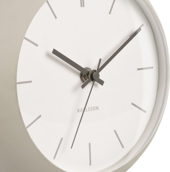 Present time Světle šedé kovové stolní hodiny Haleen 21 cm