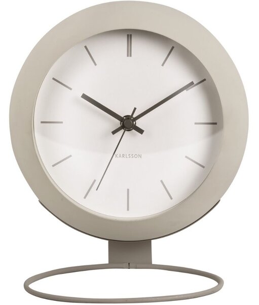 Present time Světle šedé kovové stolní hodiny Haleen 21 cm