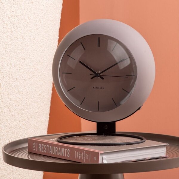 Present time Světle hnědé kovové stolní hodiny Haleen 21 cm