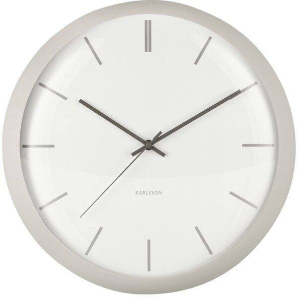 Present time Světle šedé kovové nástěnné hodiny Mathias 40 cm