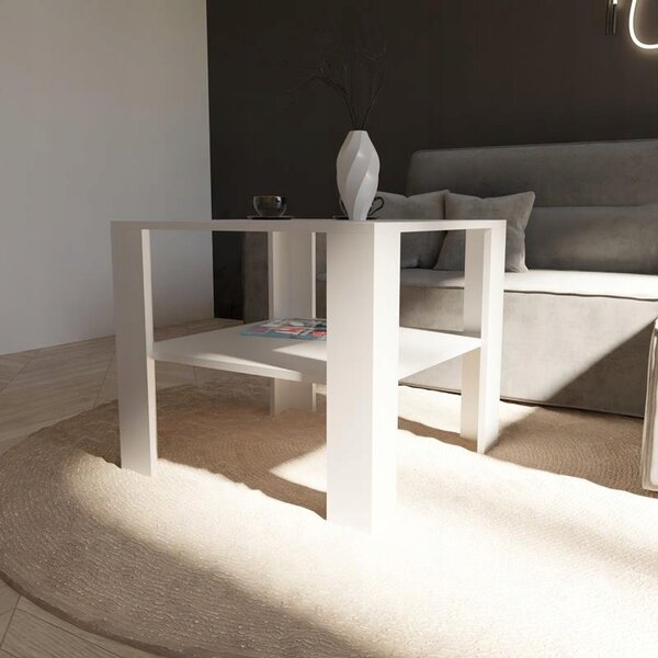 Konferenční stolek Matkam čtvercový 68 x 68 x 60 cm bílý