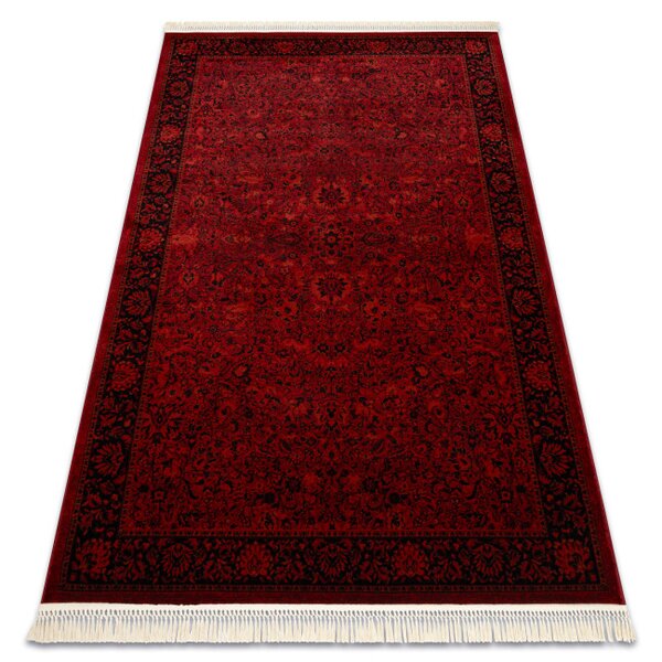 Koberec ORIENT 5125 s třásněmi / rám, orientální / klasický, bordó / černý