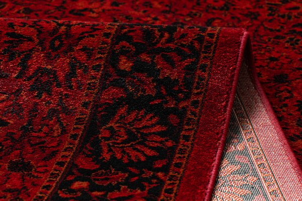 Koberec ORIENT 5125 s třásněmi / rám, orientální / klasický, bordó / černý