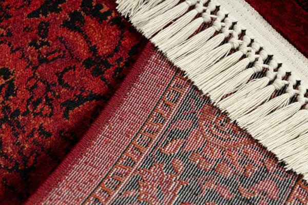 Koberec ORIENT 5125 s třásněmi / rám, orientální / klasický, bordó / černý