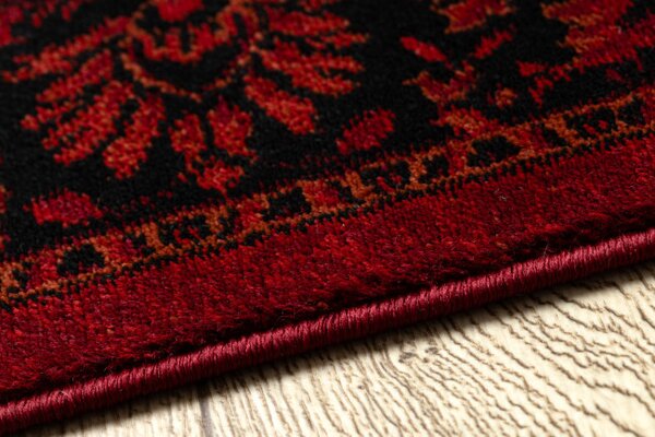 Koberec ORIENT 5125 s třásněmi / rám, orientální / klasický, bordó / černý