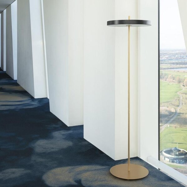 Antracitově šedá kovová stojací lampa UMAGE ASTERIA 150 cm
