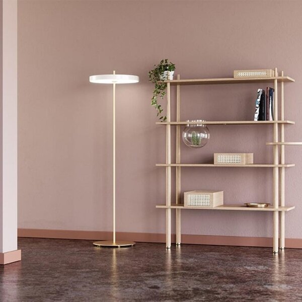 Krémově bílá kovová stojací lampa UMAGE ASTERIA 150 cm