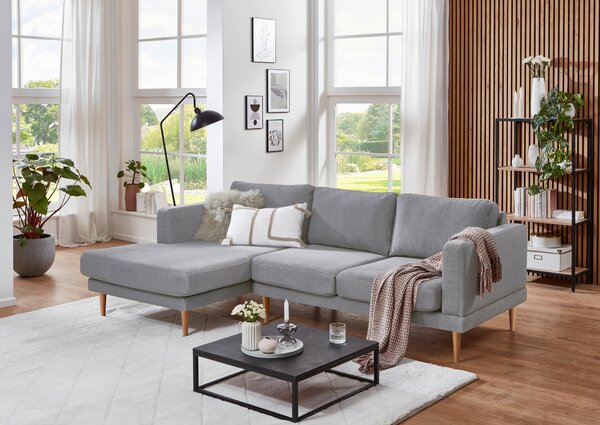 ROHOVÁ SEDAČKA, textil, světle šedá Carryhome - Sedací soupravy, Online Only