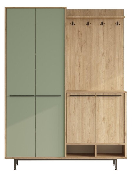 Předsíňová stěna Opuntia 1 (dub + zelená). Akce -24%