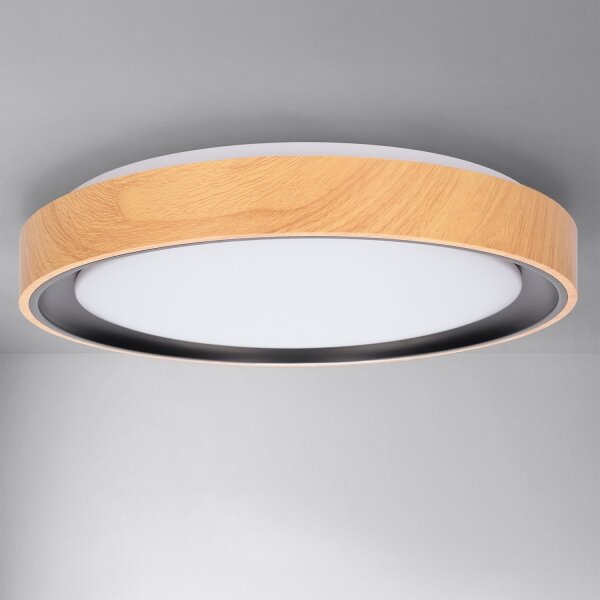 Brilagi - LED Stmív. strop. svítidlo FLOCO LED/48W/230V pr. 40 cm dřevo/černá+DO