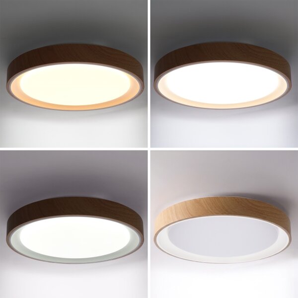 Brilagi - LED Stmív. strop. svítidlo FLOCO LED/48W/230V pr. 40 cm dřevo/bílá +DO