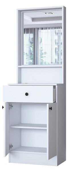 Předsíňová stěna Pixie 6 (bílá) (se zrcadlem)