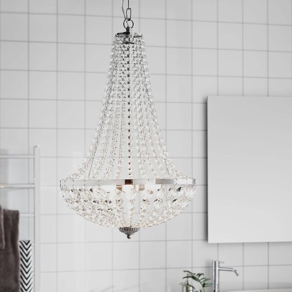 Markslöjd Lustr Gränsö do koupelny, Ø 40 cm, stmívatelný, Čirá / transparetní, Koupelna, Křišťál