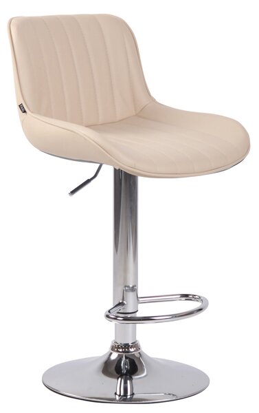Barová židle Haugo - umělá kůže - chromovaný rám | krémová