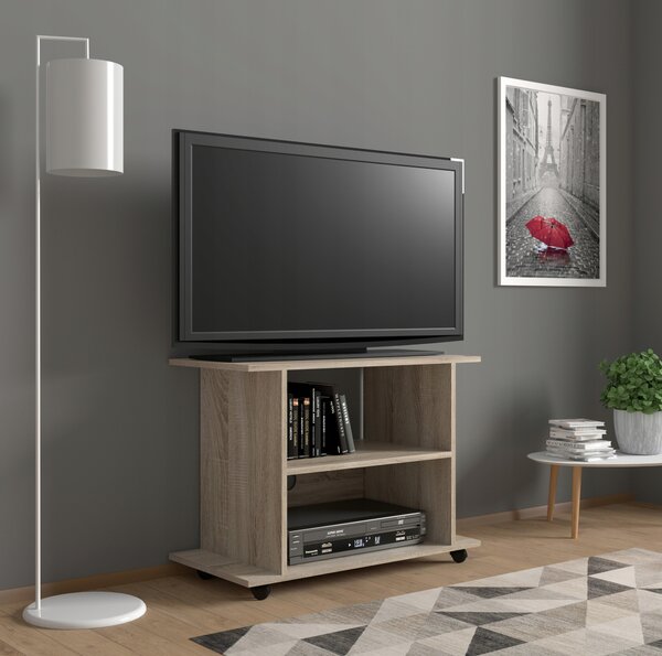 TV stolek na kolečkách YOGI 80 cm dub sonoma