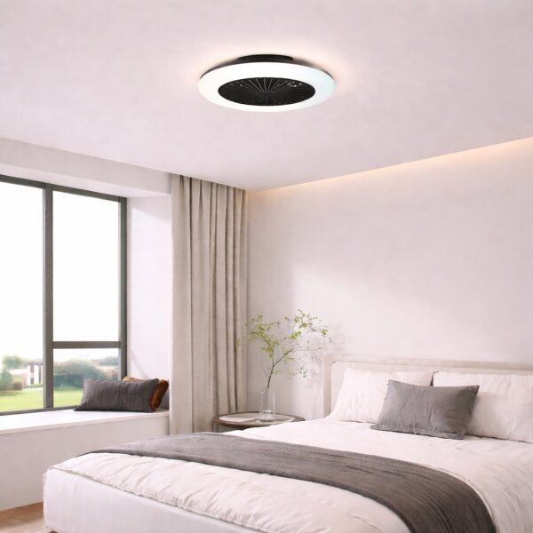 Brilliant -LED Stm stropní svítidlo s ventilátorem MONTERO LED/20W/230V černá+DO