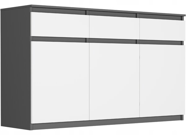 Komoda Rorria (antracit + bílá). Akce -18%