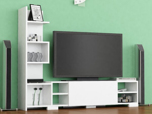 Obývací stěna Perla set (bílá). Akce -21%