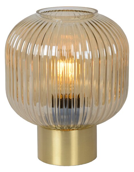 LUCIDE Stolní retro lampa Malot Amber Ø 20 cm