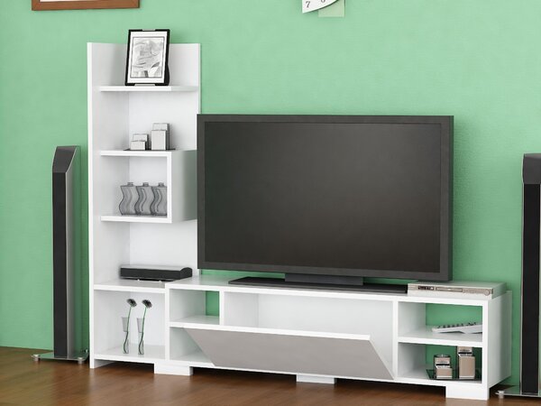 Obývací stěna Perla set (bílá). Akce -21%