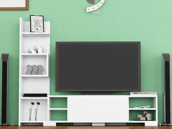 Obývací stěna Perla set (bílá). Akce -21%