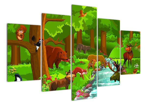 Dětský obraz: lesní příroda (150x105cm)
